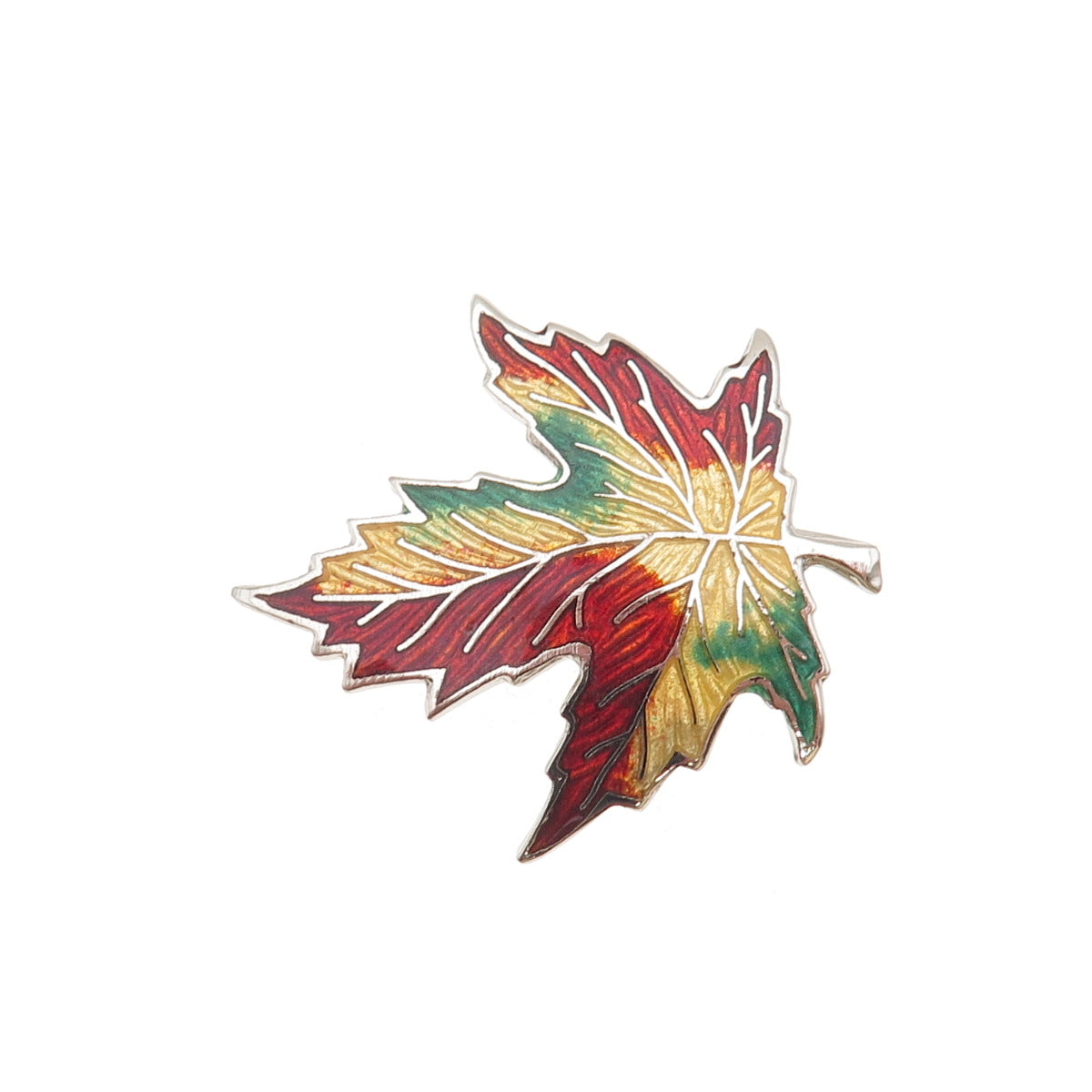 Breadner Co. 925 Sterling Silver Vintage Enamel Maple Leaf Pin Brooch