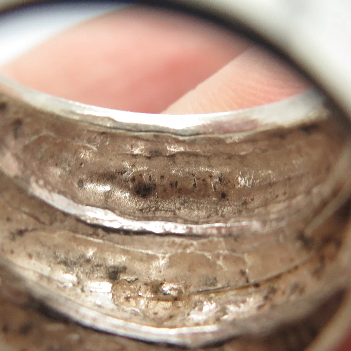 925 Sterling Silver Vintage Mexico Ribbed Ring Size 6.75
