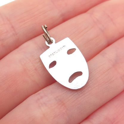 Griffith & Sons 925 Sterling Silver Vintage Tragedy Mask Mini Charm Pendant