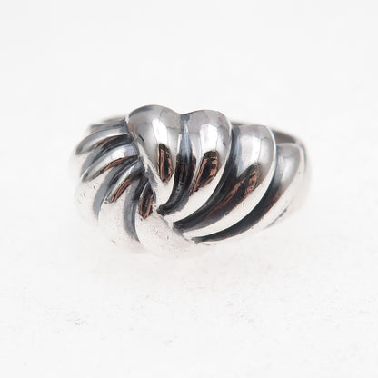 925 Sterling Silver Vintage Modernist Oxidized Ring Size 8.25
