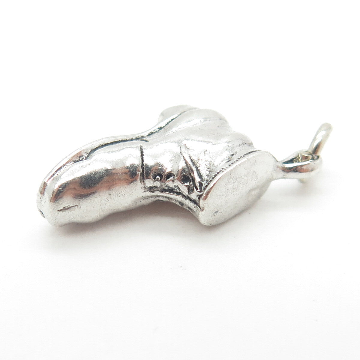 925 Sterling Silver Vintage Boot Shoe 3D Charm Pendant