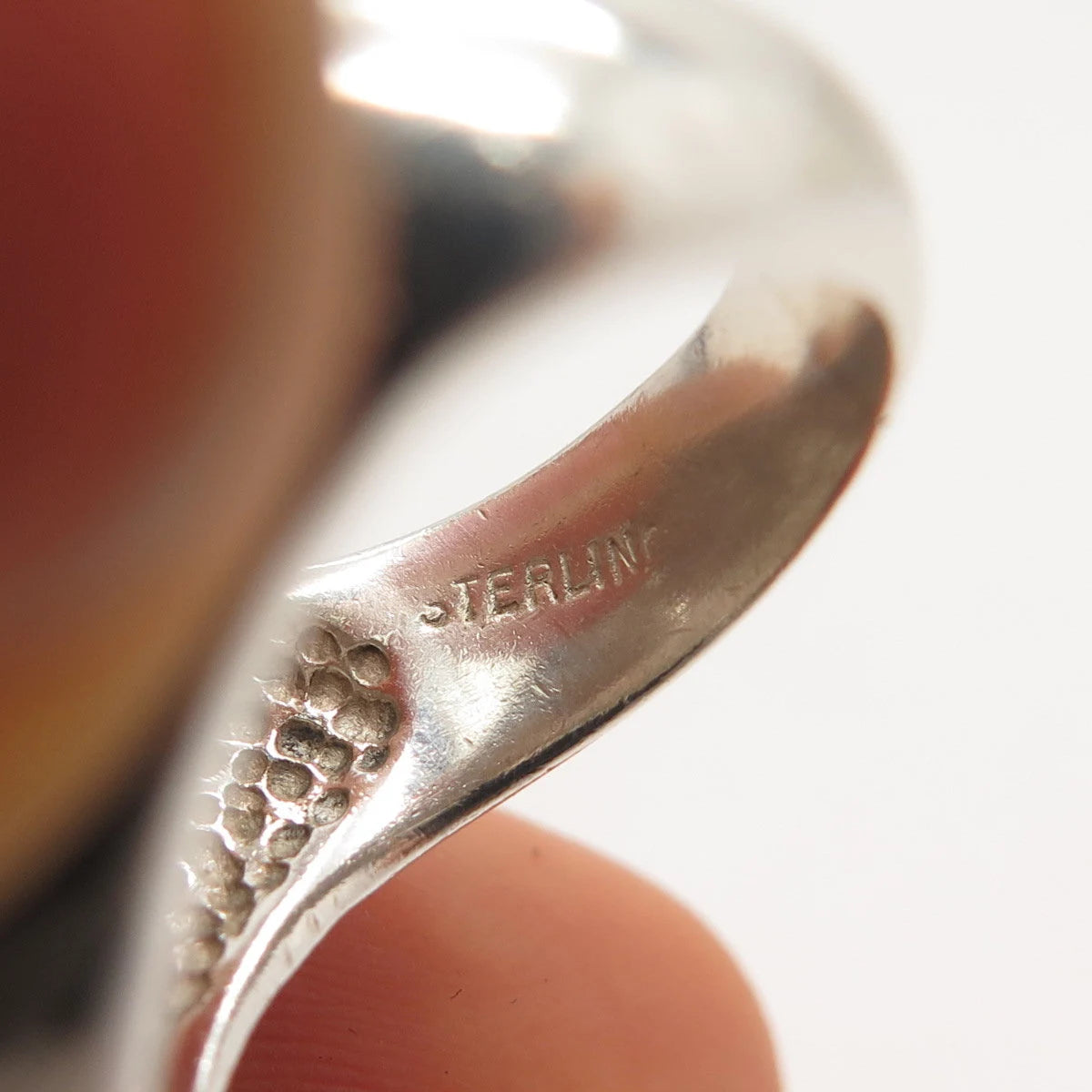 925 Sterling Silver Vintage Modernist Signet Ring Size 7.25