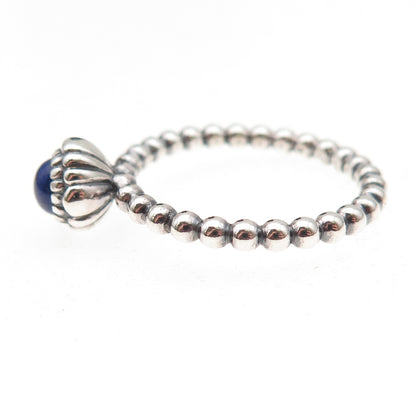 Pandora 925 Sterling Silver Real Lapis September Birthstone Ring Size 8.25