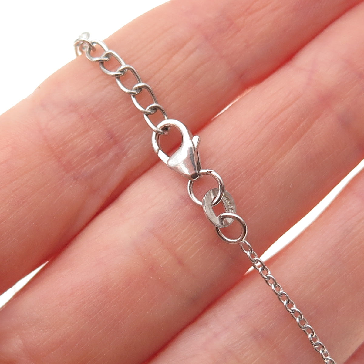 925 Sterling Silver Real Tanzanite & White Topaz Cable Chain Necklace 16-18"