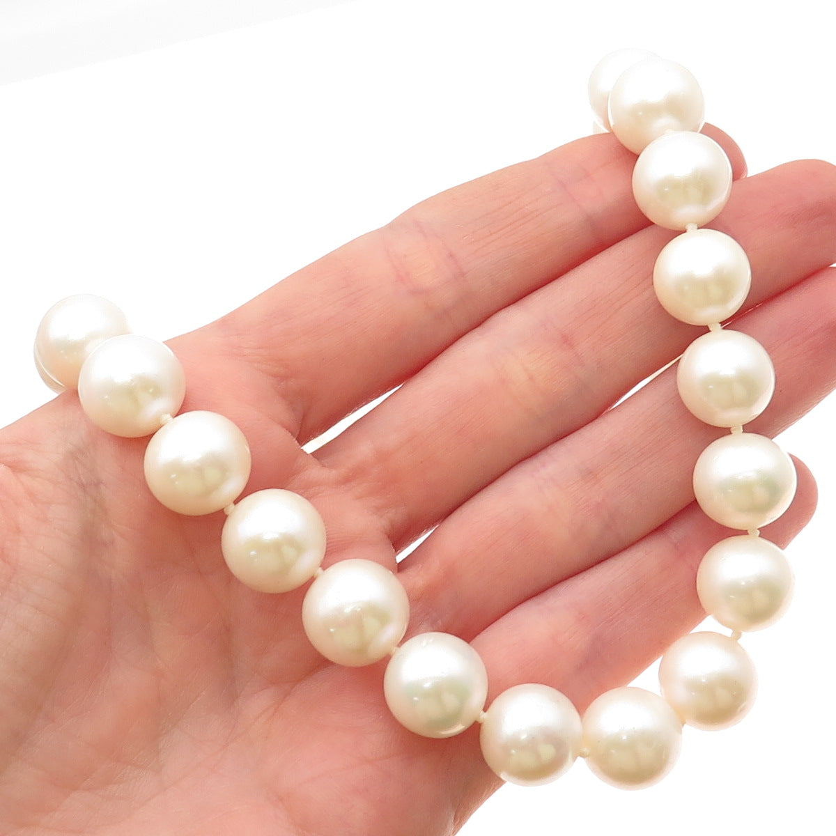 LUCAS LAMETH 925 Sterling Silver Vintage Real Pearl Beaded Necklace 24"