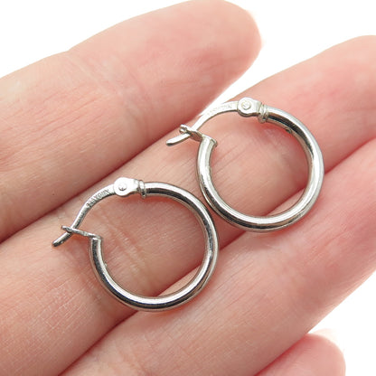 925 Sterling Silver Tube Hoop Earrings