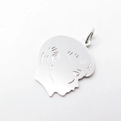 Silver Filled Uncas Vintage Boy Face Pendant