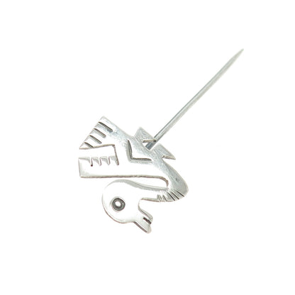 925 Sterling Silver Vintage Southwestern Tribal Duck Bird Lapel Pin