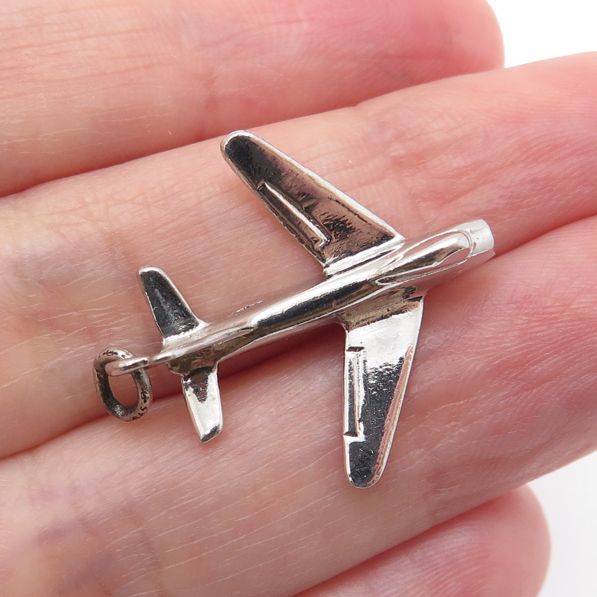 GRIFFITH & SONS CO. 925 Sterling Silver Vintage Aircraft 3D Charm Pendant