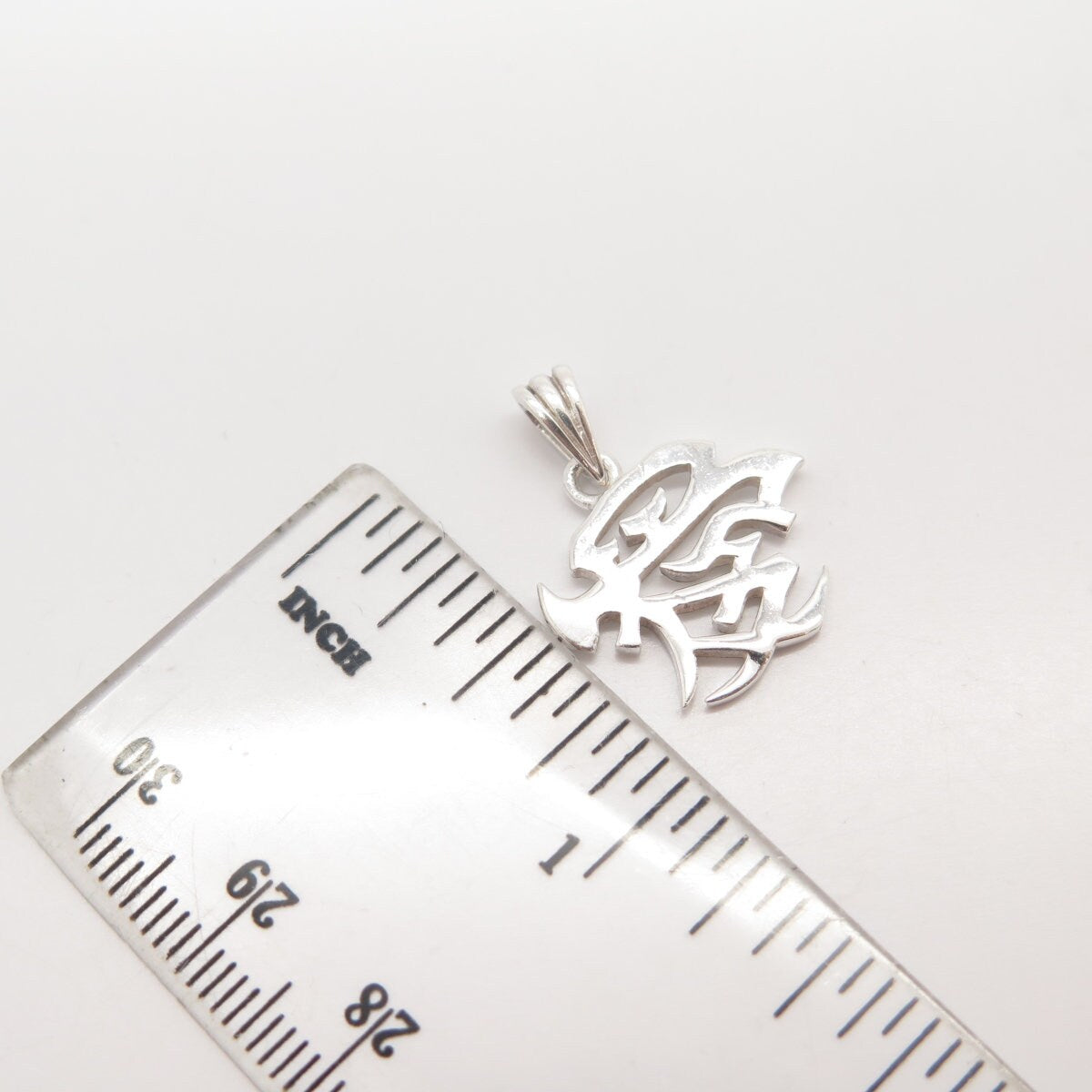 925 Sterling Silver Vintage Chinese Character Pendant