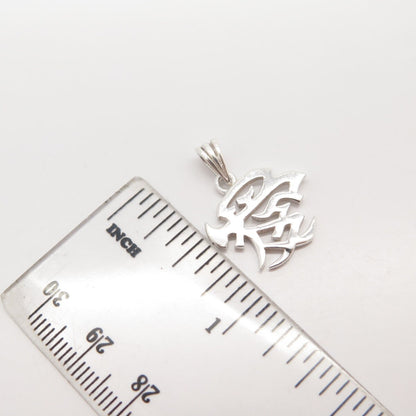 925 Sterling Silver Vintage Chinese Character Pendant