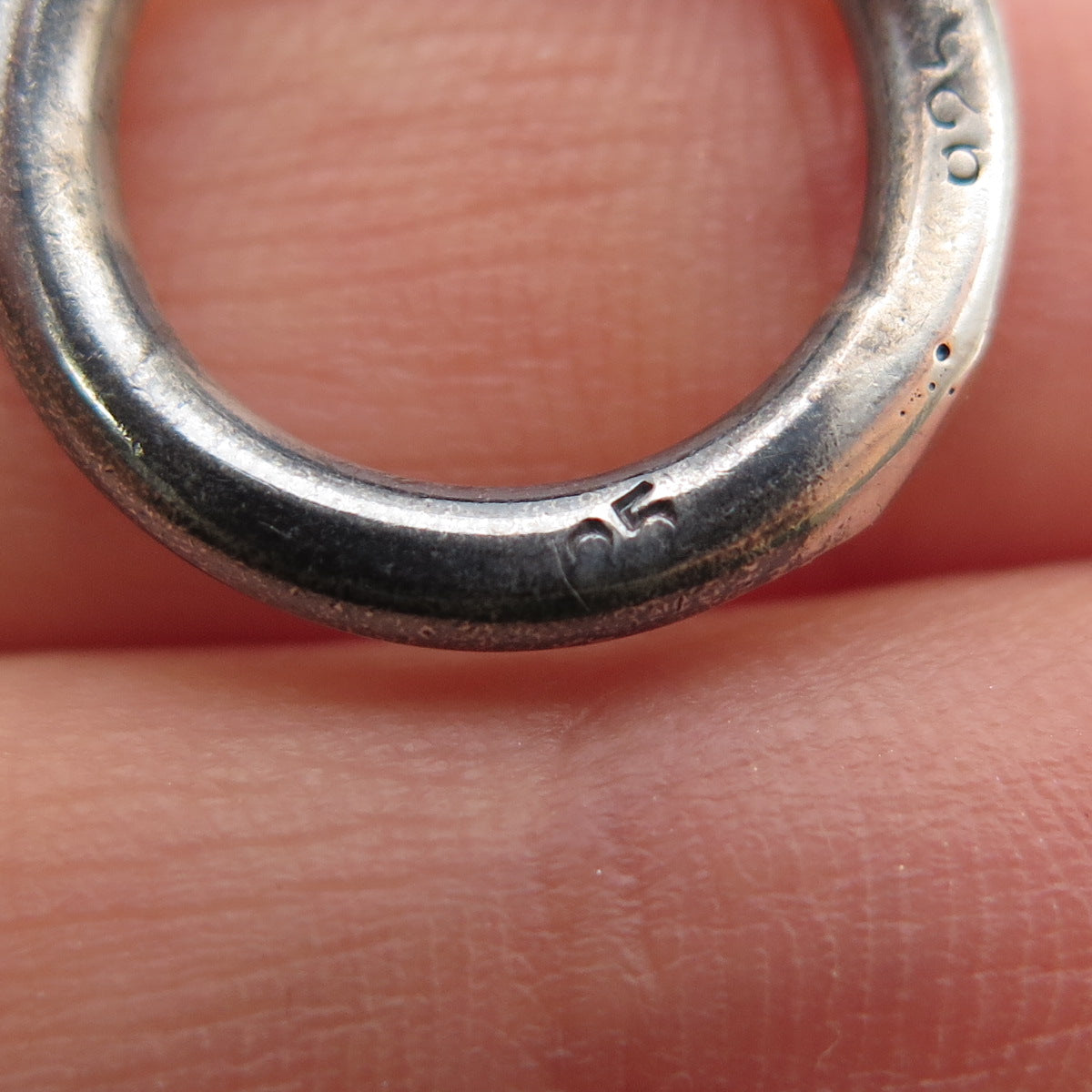 925 Sterling Silver Vintage Modernist Bar Link Oxidized Bracelet 8"