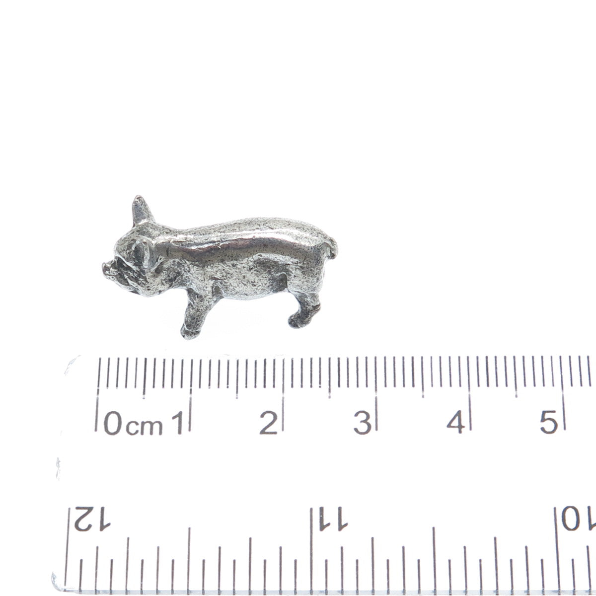 925 Sterling Silver Vintage Little Pig Oxidized 3D Miniature