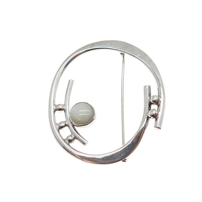925 Sterling Silver Vintage MCW Artisan Real MOP Modernist Pin Brooch