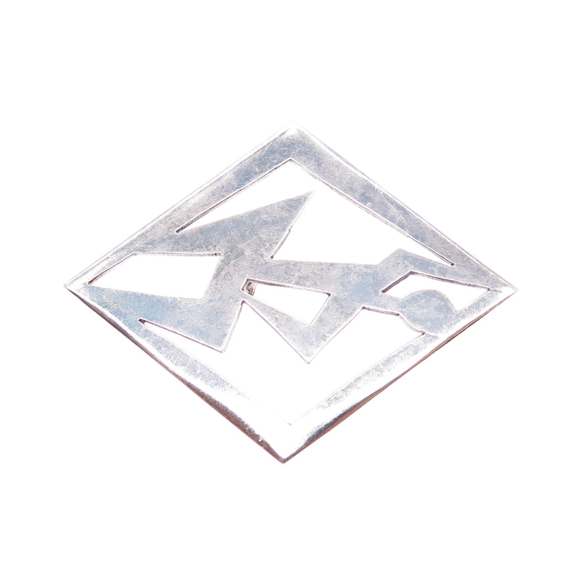 STELLA POPOWSKI Sterling Silver Vintage Mexico Abstract Man Oxidized Pin Brooch