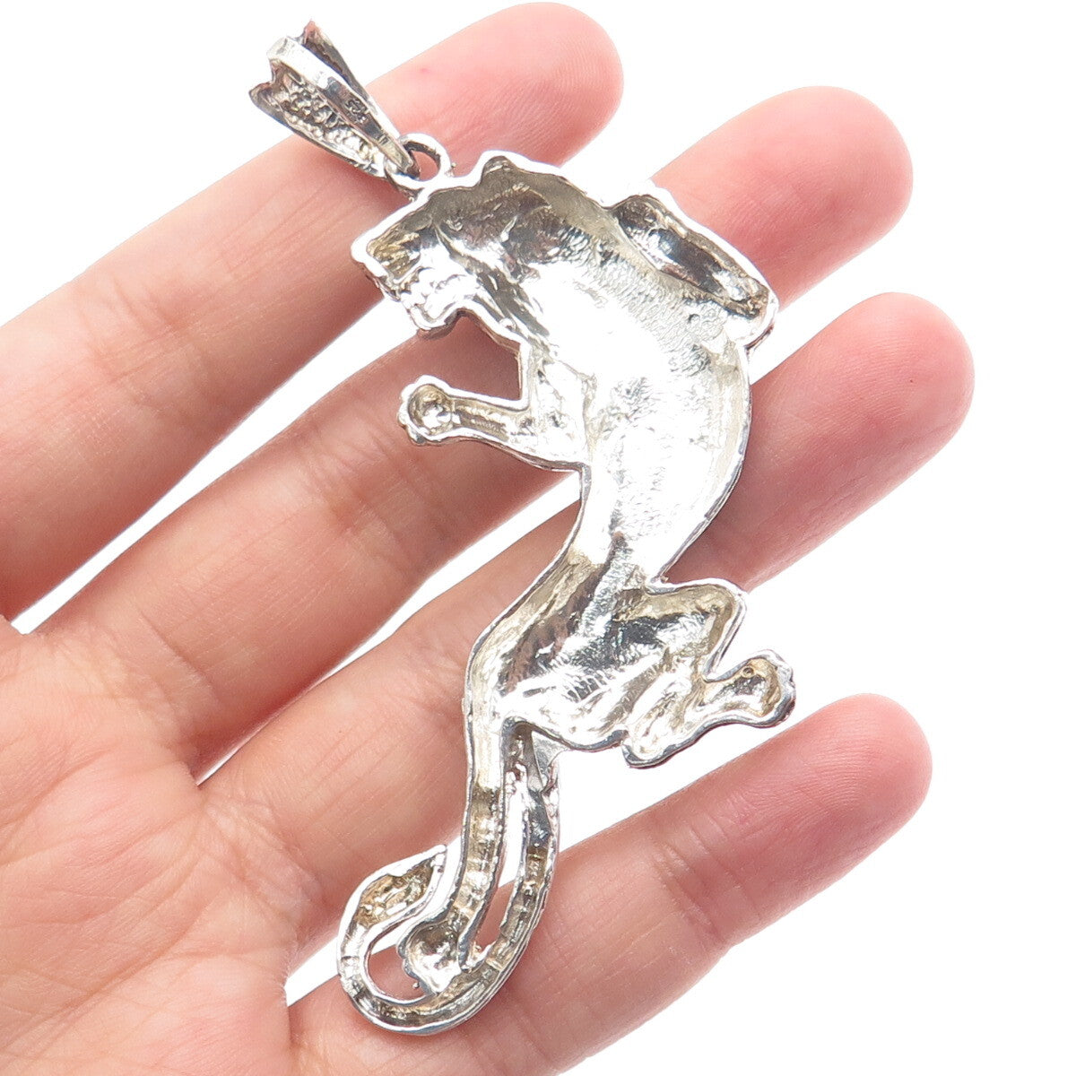 FRENCH & FRANKLIN 925 Sterling Silver Vintage Lion Oxidized Pendant