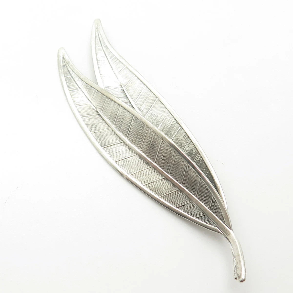 925 Sterling Silver Vintage Beau Leaf Floral Pin Brooch