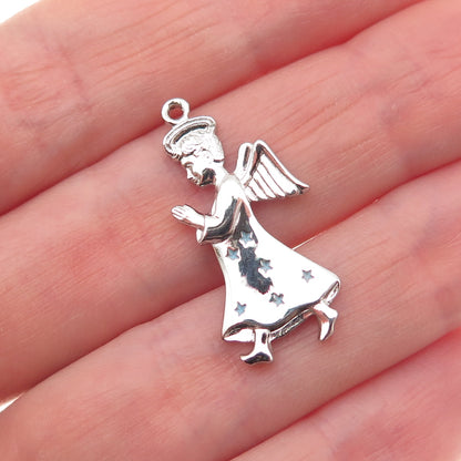 Griffith & Sons Sterling Silver Vintage Enamel Boy Guardian Angel Charm Pendant