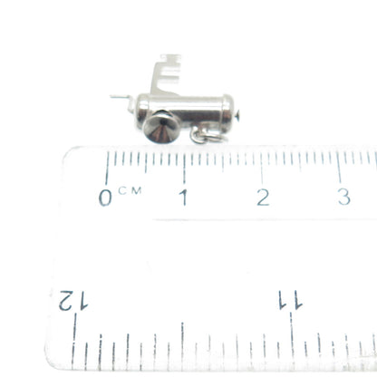 CARL ART Sterling Silver Antique Art Deco Meat Grinder Minimalist Charm Pendant