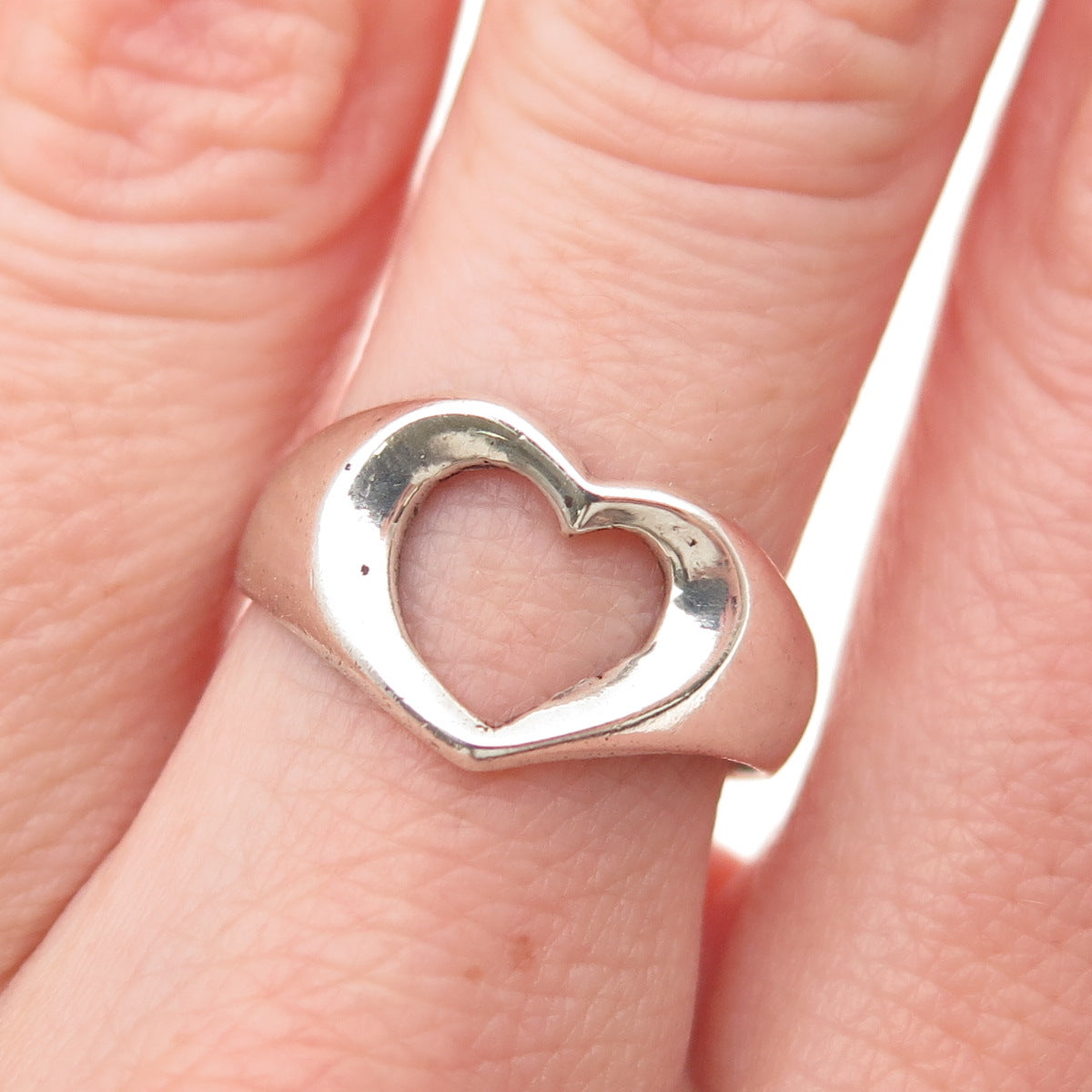 JACKSON HOLE 925 Sterling Silver Vintage Open Heart Ring Size 7.5
