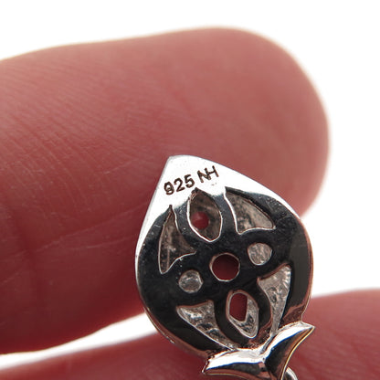 Michael Valitutti Gems En Vogue 925 Sterling 2-Tone Coral & White Topaz Pendant