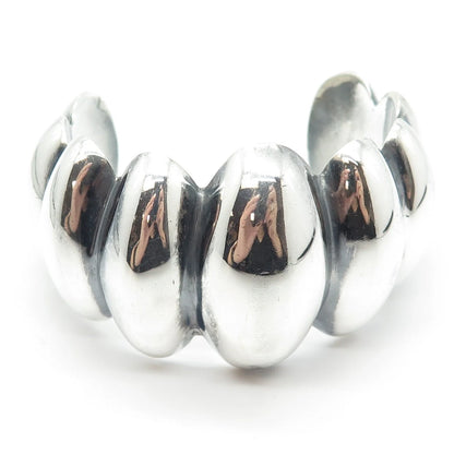 925 Sterling Silver Vintage Mexico Graduated Heavy Adjustable Bracelet 6"