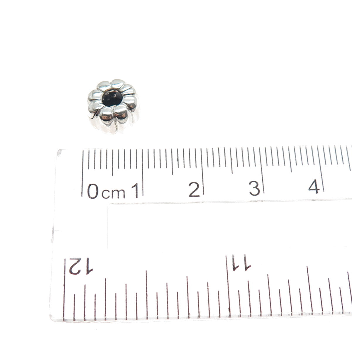PANDORA 925 Sterling Silver Ribbed Clip Lock Charm