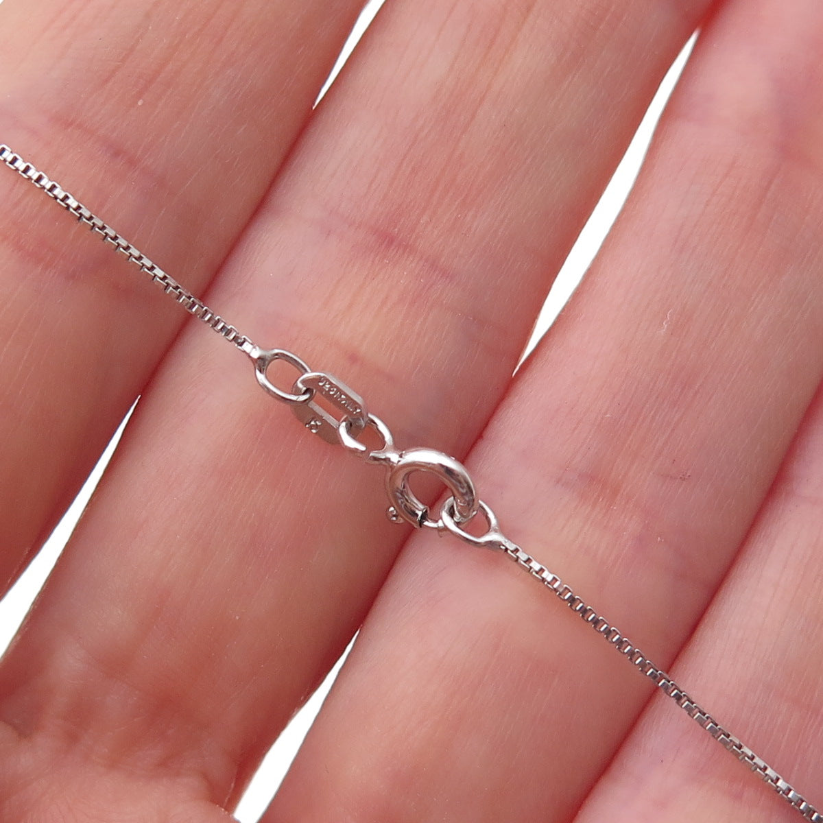 925 Sterling Silver Round-Cut C Z Cross Box Chain Necklace 18"