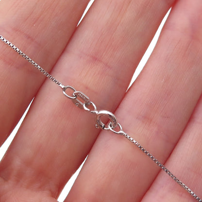 925 Sterling Silver Round-Cut C Z Cross Box Chain Necklace 18"
