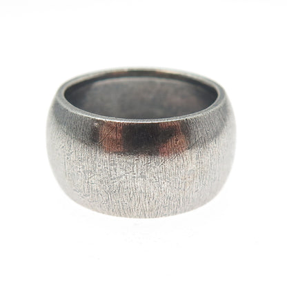 925 Sterling Silver Vintage Cigar Band Oxidized Ring Size 5.75