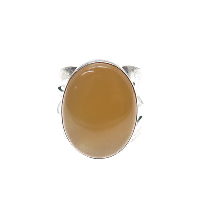 JAY KING Desert Rose 925 Sterling Vintage Real Yellow Chalcedony Ring Size 8.5