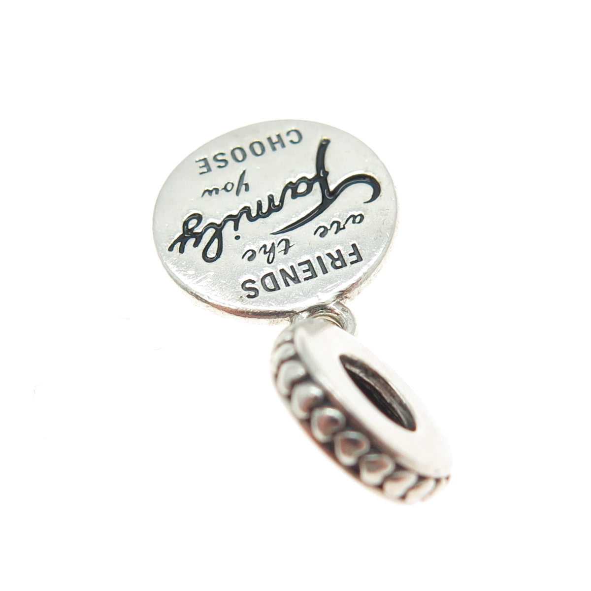 PANDORA 925 Sterling Silver "Friends Are The Family You Choose" Dangle Charm