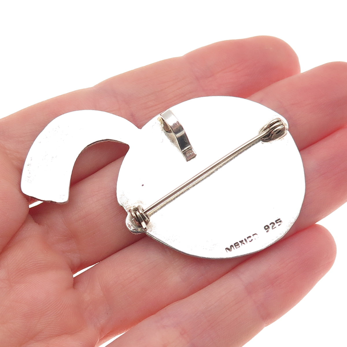 925 Sterling Silver Vintage Mexico Girl Cartoon Character Pin Brooch