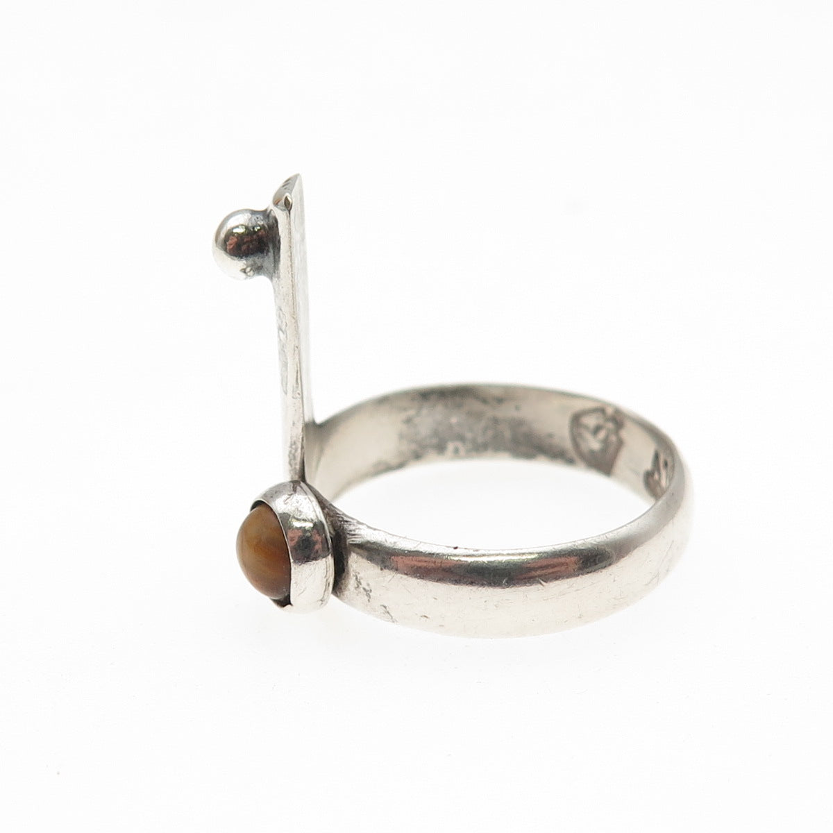 Margarita Vera Lagunas Sterling Silver Vintage Mexico Tiger Eye Ring Size 6.5