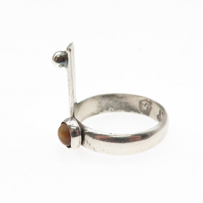 Margarita Vera Lagunas Sterling Silver Vintage Mexico Tiger Eye Ring Size 6.5
