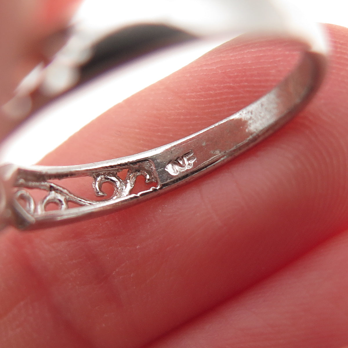 Chapal Zenray 925 Sterling Silver Round-Cut C Z Engagement Ring Size 6.75