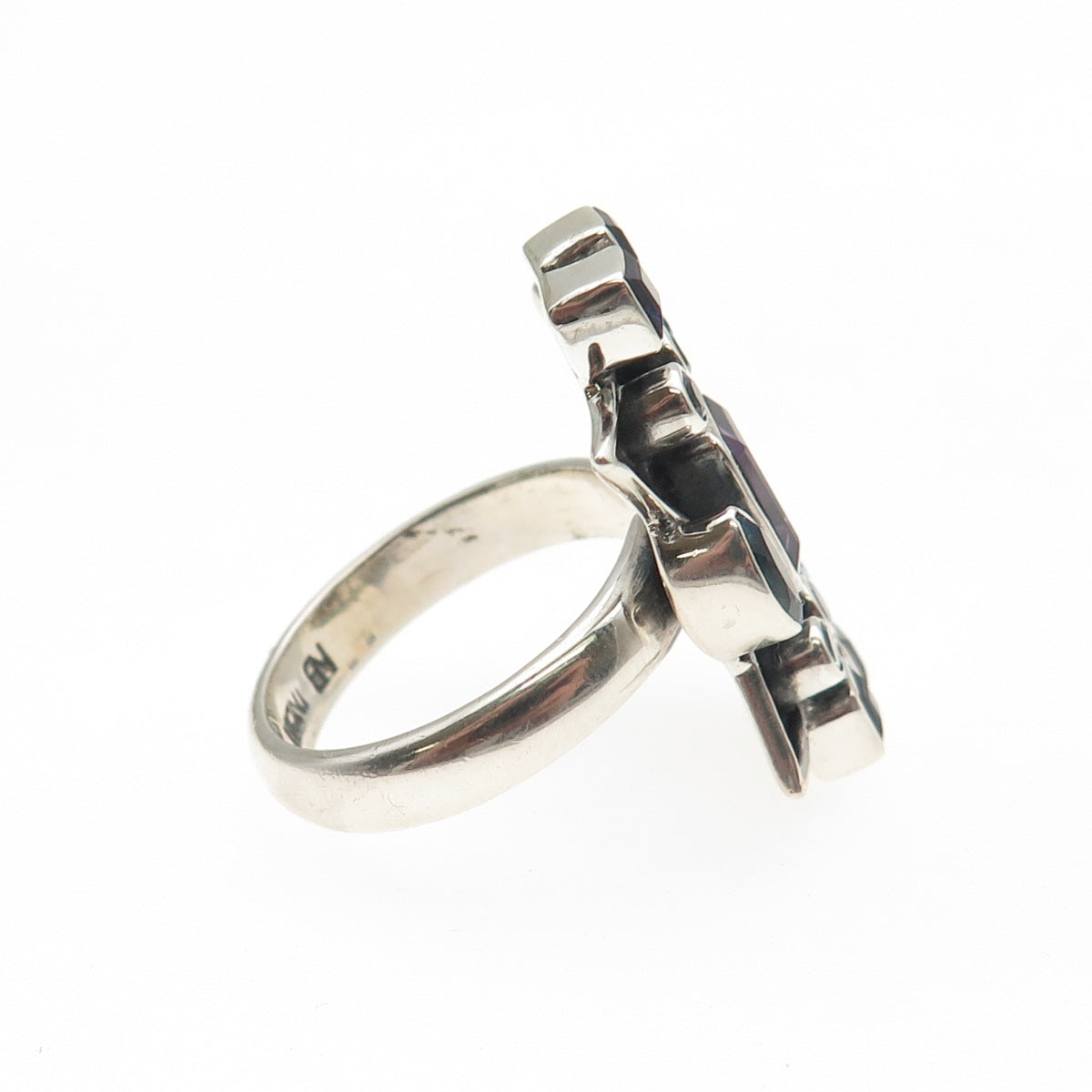 Nicky Butler 925 Sterling Silver Vintage Real Topaz Amethyst Iolite Ring Size 8