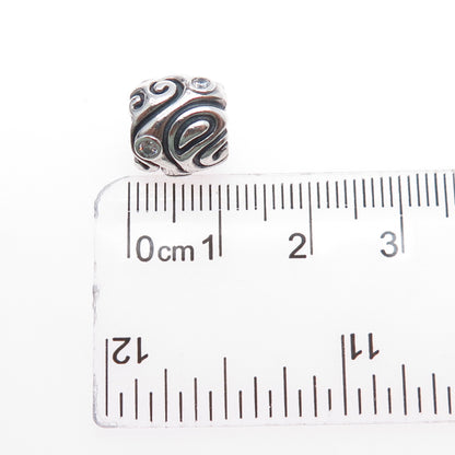 PANDORA 925 Sterling Silver Round-Cut C Z Daydream Slide Bead Charm