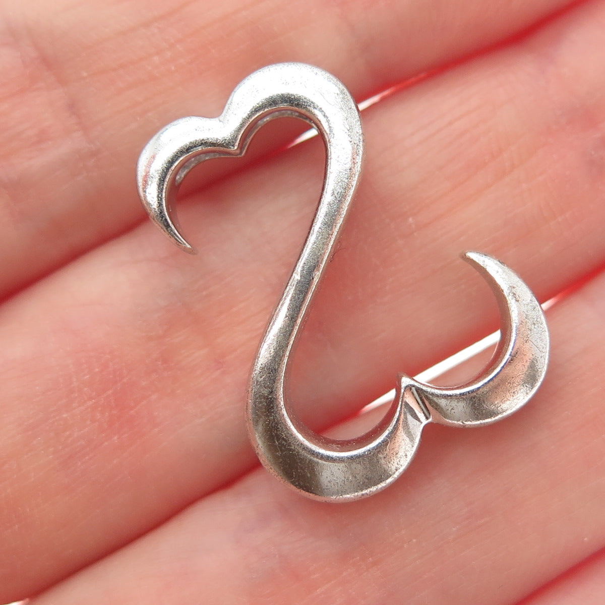 925 Sterling Silver Open Heart Slide Pendant