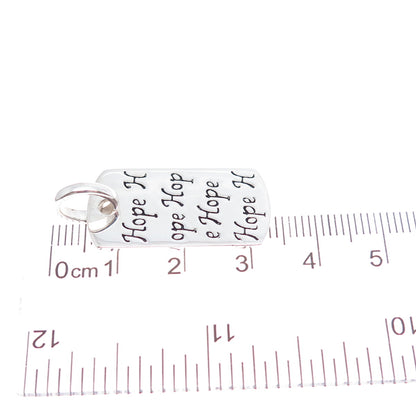 MWS Mark Wasserman Samara 925 Sterling Silver Vintage Hope Dog Tag Pendant