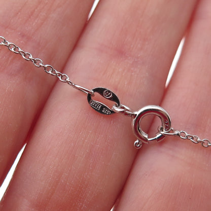 925 Sterling Silver Round-Cut C Z Petal Cable Chain Necklace 18"