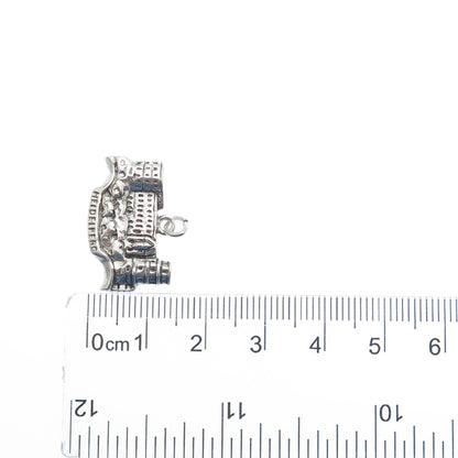 835 Silver Vintage Heidelberg Germany Oxidized Minimalist Charm Pendant