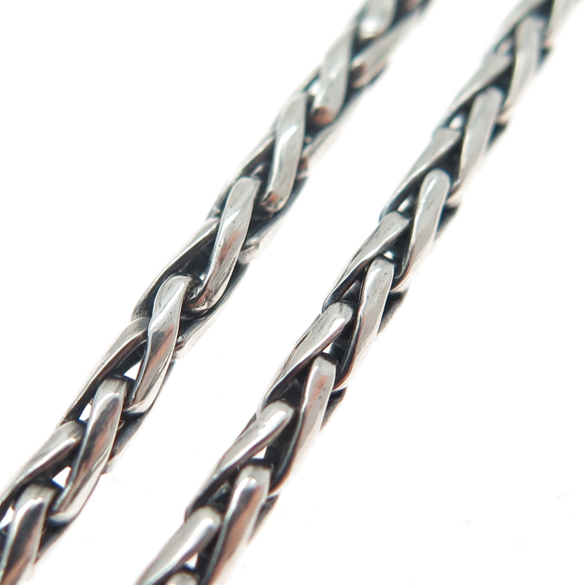 EFFY 925 Sterling Silver Vintage Spiga Chain Oxidized Necklace 18"