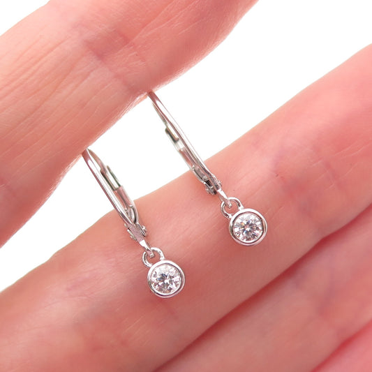 925 Sterling Silver Round-Cut C Z Earrings