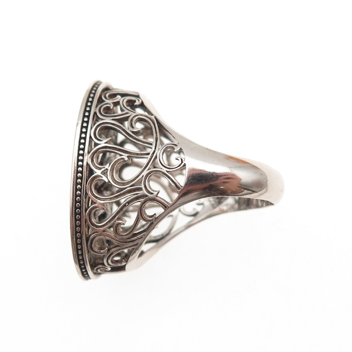 Kleo 925 Sterling Silver Vintage Round-Cut C Z Cross Oxidized Ring Size 9