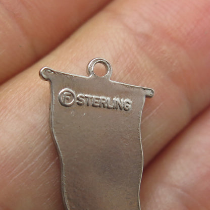 FRENCH & FRANKLIN Sterling Silver Vintage Enamel Fort Lauderdale FL Mini Pendant