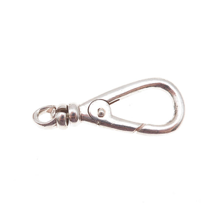 925 Sterling Silver Vintage Bracelet / Necklace Carabiner Lobster Lock Clasp