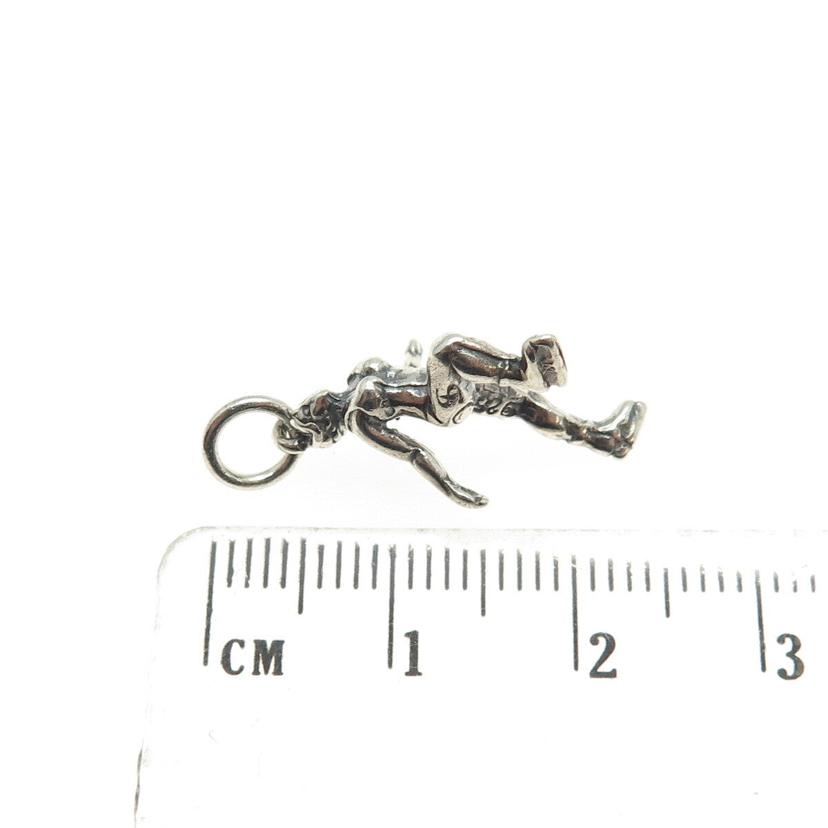 SHUBE 925 Sterling Silver Vintage Figure Skater Oxidized Minimalist Pendant