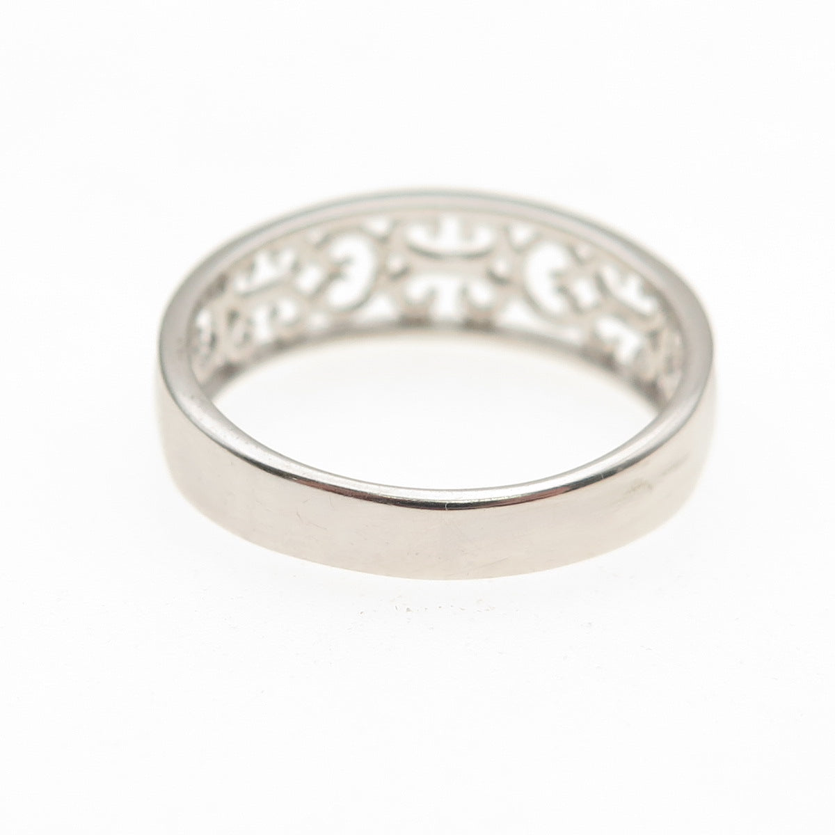 925 Sterling Silver Swirl Heart Ornate Ring Size 8