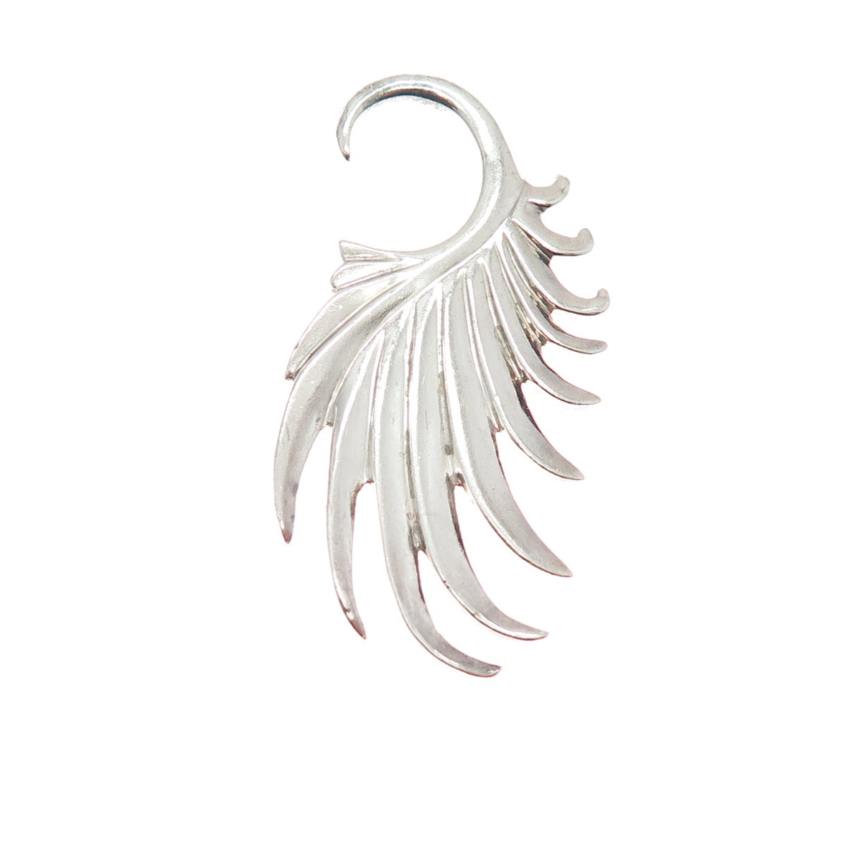 925 Sterling Silver Vintage Modernist Angel Wing SINGLE Hook Earring
